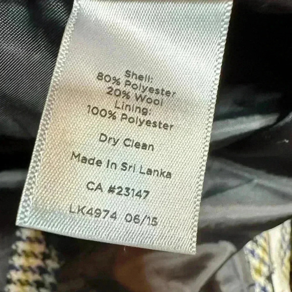 Talbots Wool Blend Herringbone Pencil Skirt Chartuse Green, Blue,Black Size 8 - Picture 6 of 6